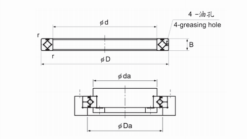 CRBH-A系列交叉滾子軸承結構圖